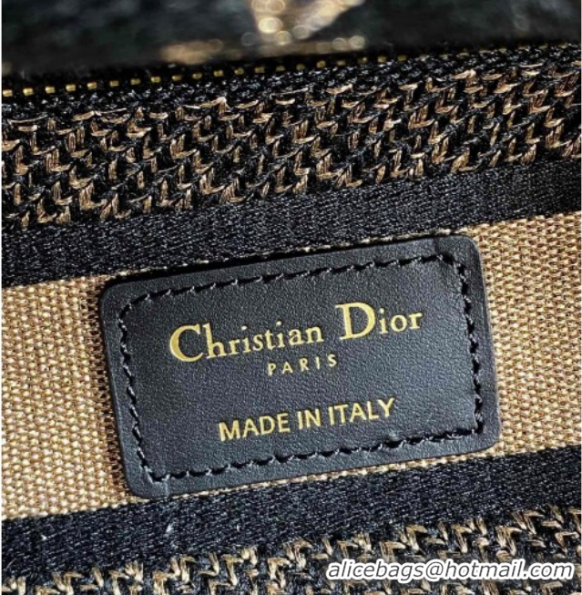 Best Price Dior Medium Lady D-Lite Bag in Embroidery Black/Gold/Blue 0126060 2026
