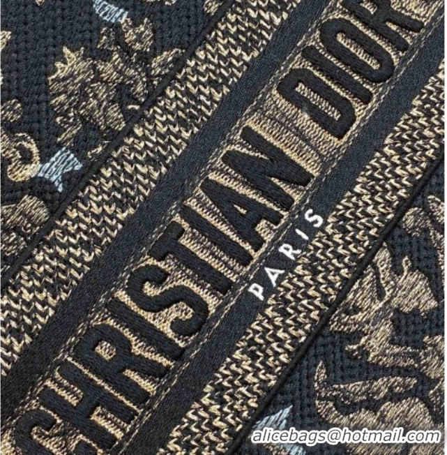 Best Price Dior Medium Lady D-Lite Bag in Embroidery Black/Gold/Blue 0126060 2026