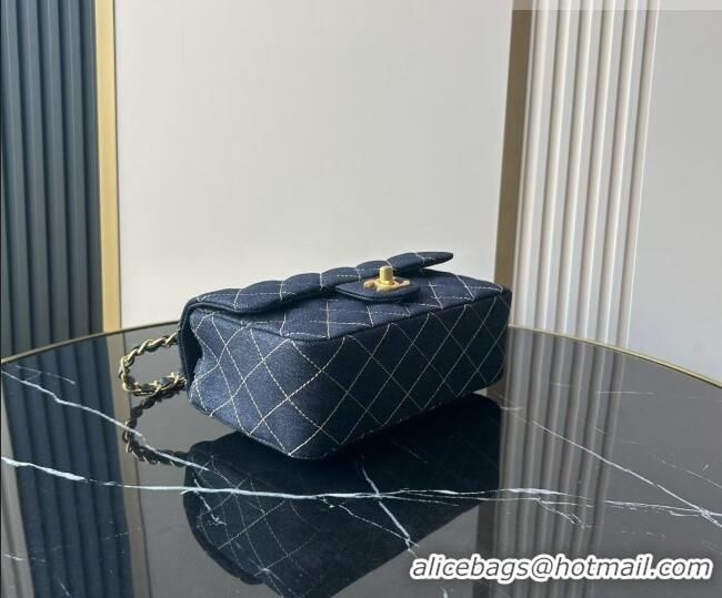 Luxury Cheap Chanel Quilted Denim Mini Classic Flap Bag A69900 Dark Blue 2026