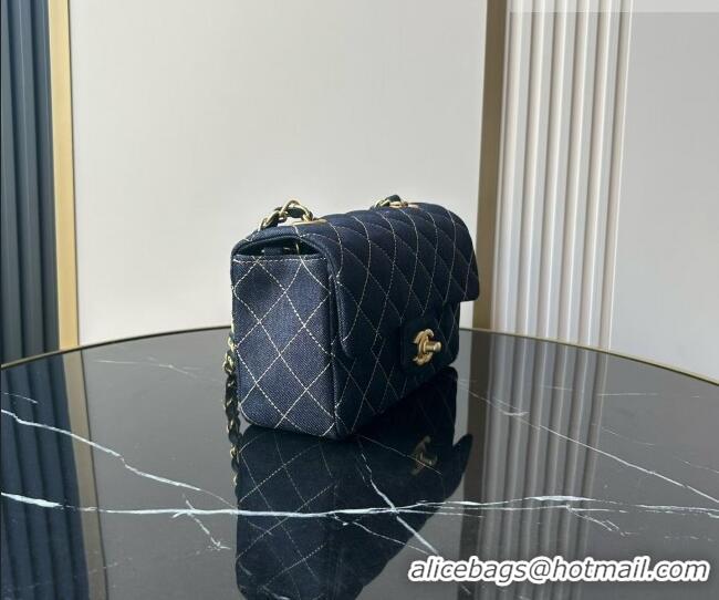 Luxury Cheap Chanel Quilted Denim Mini Classic Flap Bag A69900 Dark Blue 2026