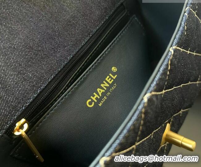 Luxury Cheap Chanel Quilted Denim Mini Classic Flap Bag A69900 Dark Blue 2026