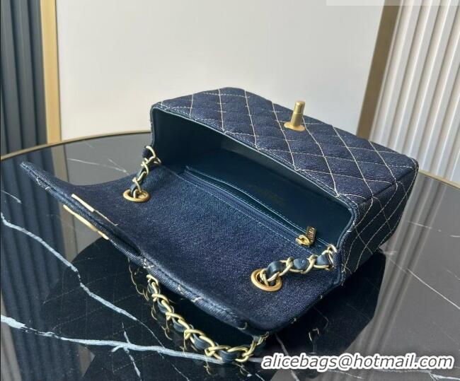 Luxury Cheap Chanel Quilted Denim Mini Classic Flap Bag A69900 Dark Blue 2026