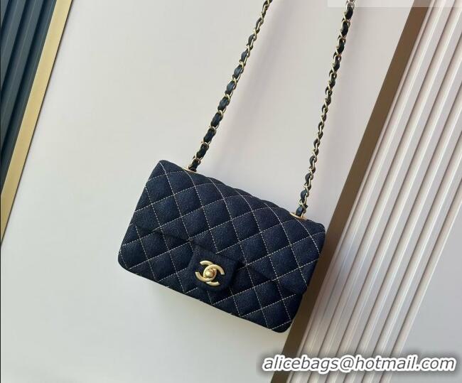 Luxury Cheap Chanel Quilted Denim Mini Classic Flap Bag A69900 Dark Blue 2026