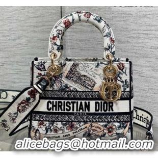 Good Quality Dior Medium Lady D-Lite Bag in Pink Souvenir de Rome Embroidery 0126064 2026