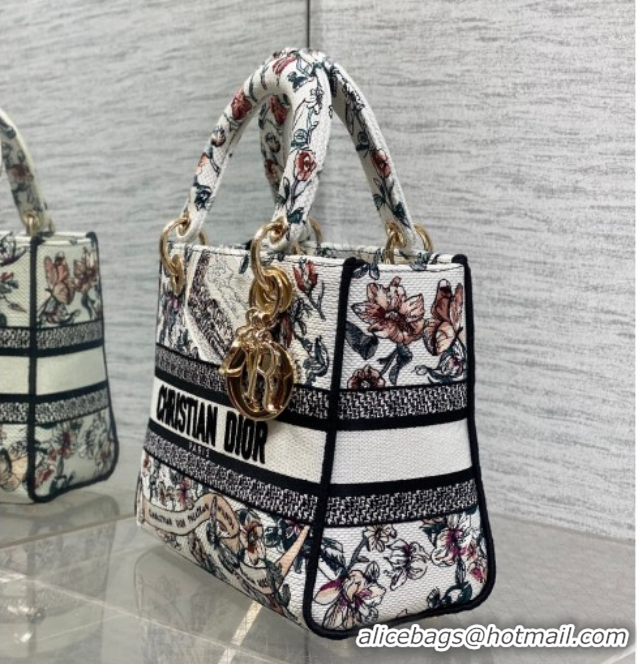 Good Quality Dior Medium Lady D-Lite Bag in Pink Souvenir de Rome Embroidery 0126064 2026