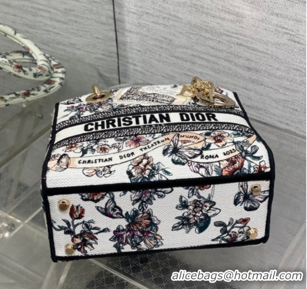 Good Quality Dior Medium Lady D-Lite Bag in Pink Souvenir de Rome Embroidery 0126064 2026