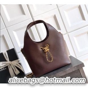 Promotional Chanel Calfskin Leather Small Shopping Bag AS6132 Coffee 2026