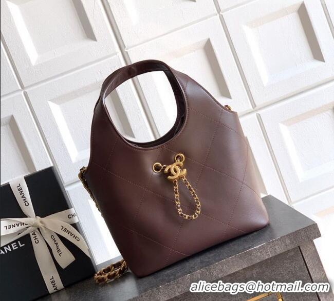 Promotional Chanel Calfskin Leather Small Shopping Bag AS6132 Coffee 2026