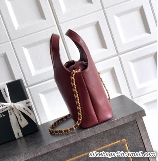 Reasonable Price Chanel Calfskin Leather Small Shopping Bag AS6132 Burgundy 2026