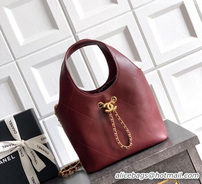 Reasonable Price Chanel Calfskin Leather Small Shopping Bag AS6132 Burgundy 2026