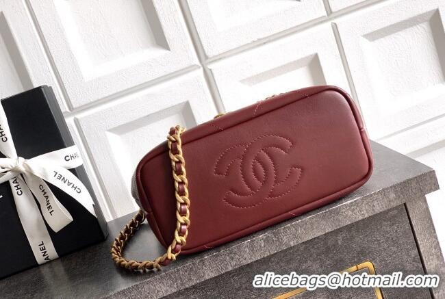 Reasonable Price Chanel Calfskin Leather Small Shopping Bag AS6132 Burgundy 2026