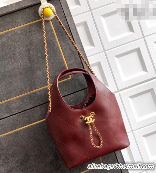 Reasonable Price Chanel Calfskin Leather Small Shopping Bag AS6132 Burgundy 2026