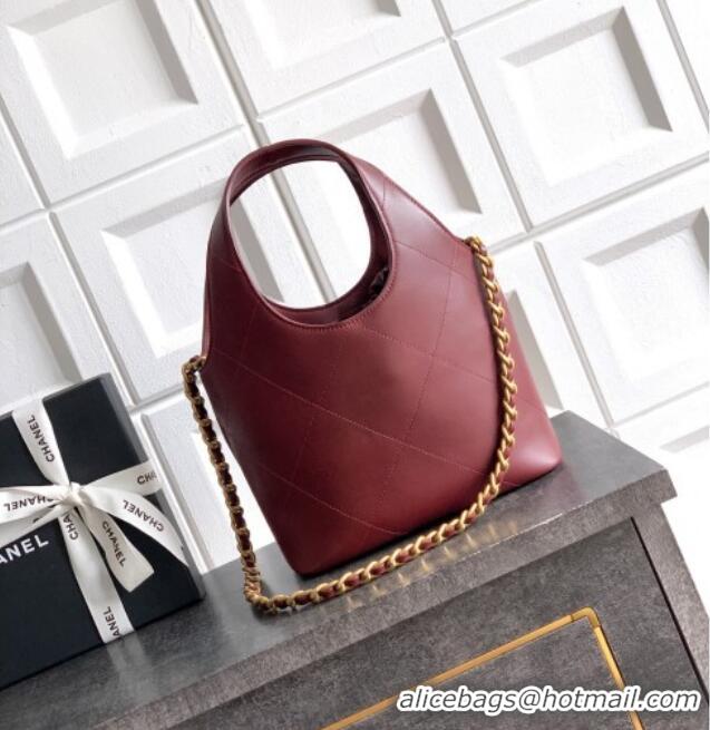 Reasonable Price Chanel Calfskin Leather Small Shopping Bag AS6132 Burgundy 2026