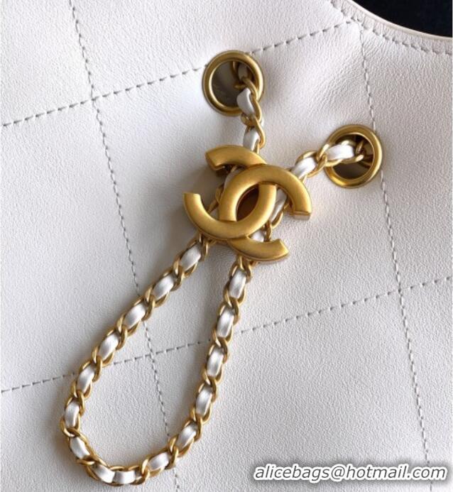 Top Quality Chanel Calfskin Leather Small Shopping Bag AS6132 White 2026