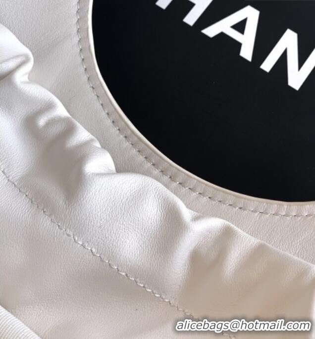 Top Quality Chanel Calfskin Leather Small Shopping Bag AS6132 White 2026