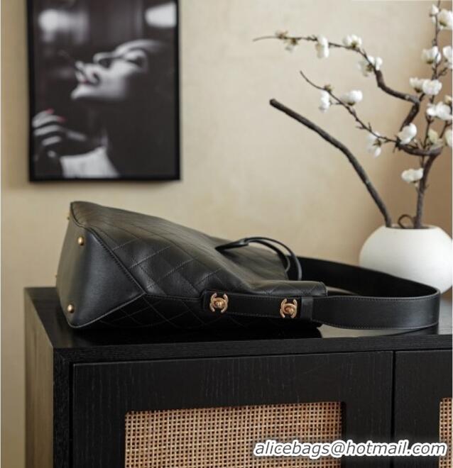 Best Quality Chanel Calfskin Leather Shopping Bag CH020402 Black 2026