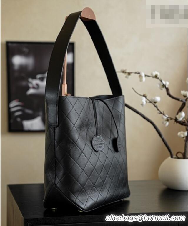 Best Quality Chanel Calfskin Leather Shopping Bag CH020402 Black 2026