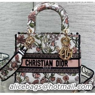 Grade Quality Dior Medium Lady D-Lite Bag in Pink Multicolor Millefiori Embroidery 0126065 2026