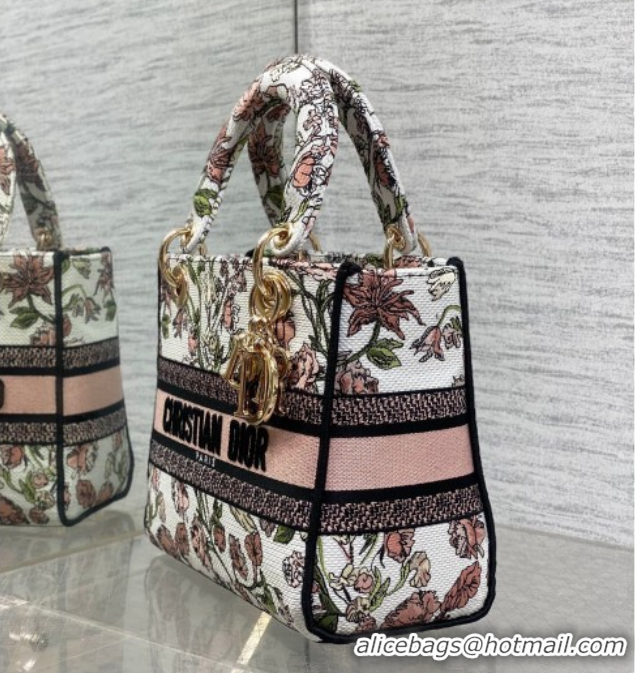 Grade Quality Dior Medium Lady D-Lite Bag in Pink Multicolor Millefiori Embroidery 0126065 2026