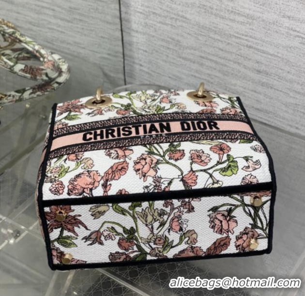 Grade Quality Dior Medium Lady D-Lite Bag in Pink Multicolor Millefiori Embroidery 0126065 2026