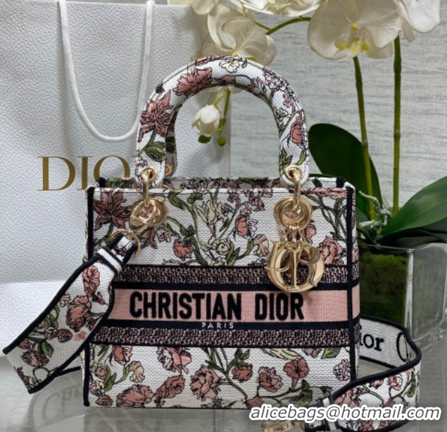 Grade Quality Dior Medium Lady D-Lite Bag in Pink Multicolor Millefiori Embroidery 0126065 2026