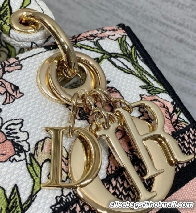 Grade Quality Dior Medium Lady D-Lite Bag in Pink Multicolor Millefiori Embroidery 0126065 2026