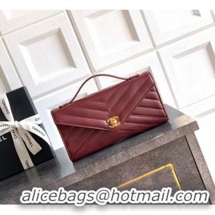 Super Quality Chanel Chevron Lambskin Leather Flap Top Handle Bag AS6044 Burgundy 2026