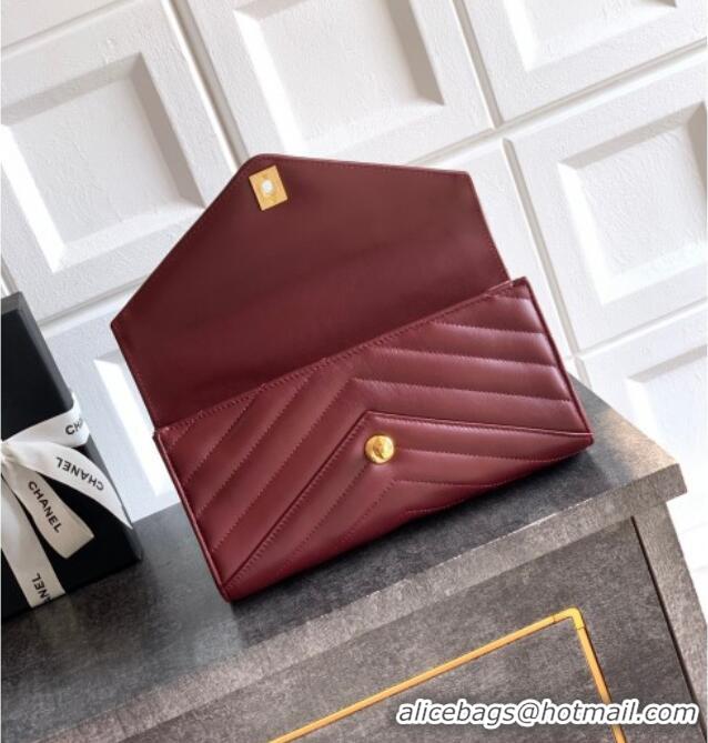 Super Quality Chanel Chevron Lambskin Leather Flap Top Handle Bag AS6044 Burgundy 2026