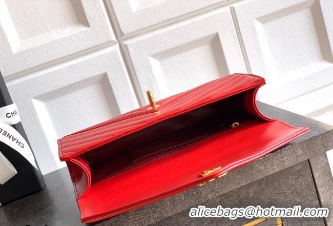 Promotional Chanel Chevron Lambskin Leather Flap Top Handle Bag AS6044 Red 2026