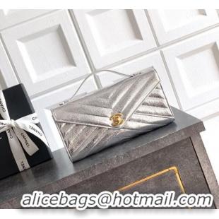 Buy Cheap Chanel Chevron Lambskin Leather Flap Top Handle Bag AS6044 Silver 2026