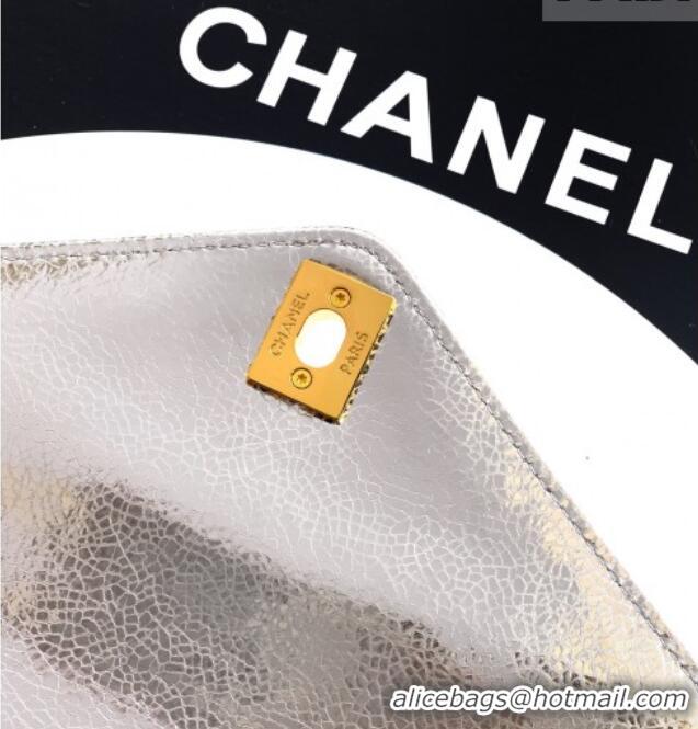 Buy Cheap Chanel Chevron Lambskin Leather Flap Top Handle Bag AS6044 Silver 2026