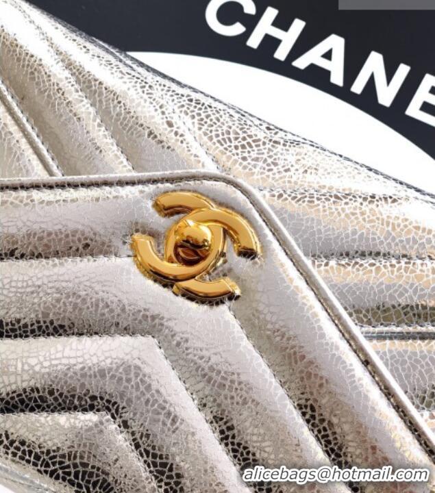 Buy Cheap Chanel Chevron Lambskin Leather Flap Top Handle Bag AS6044 Silver 2026