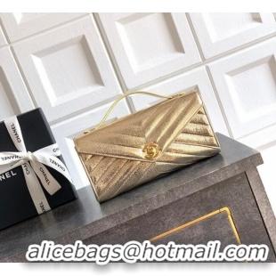 Super Quality Chanel Chevron Lambskin Leather Flap Top Handle Bag AS6044 Gold 2026