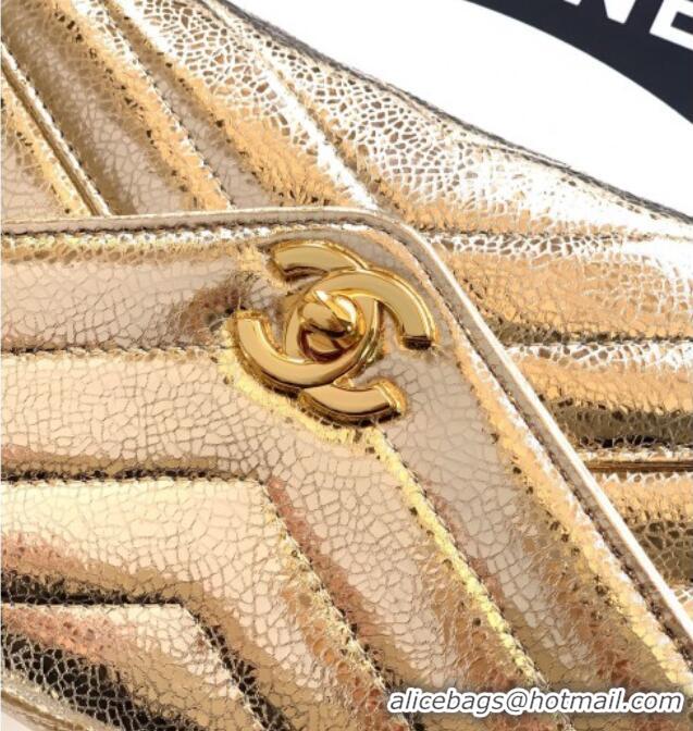 Super Quality Chanel Chevron Lambskin Leather Flap Top Handle Bag AS6044 Gold 2026