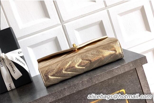 Super Quality Chanel Chevron Lambskin Leather Flap Top Handle Bag AS6044 Gold 2026