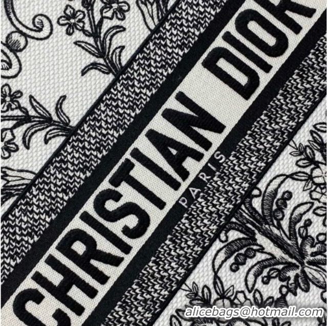 Low Price Dior Large Book Tote Bag in White and Black Dioresque Butterfly Cornely Embroidery 0126070 2026