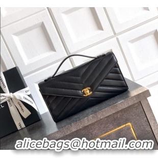 New Fashion Chanel Chevron Lambskin Leather Flap Top Handle Bag AS6044 Black 2026