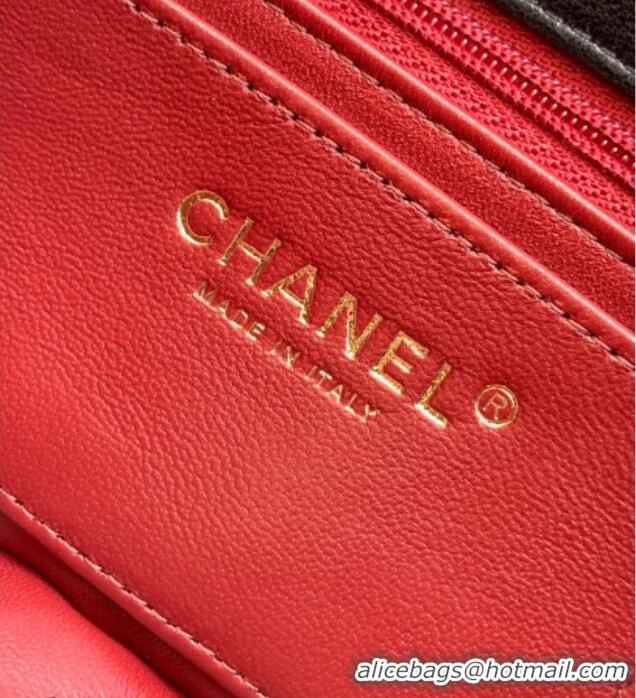 New Fashion Chanel Chevron Lambskin Leather Flap Top Handle Bag AS6044 Black 2026