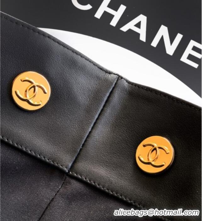 Top Quality Chanel Calfskin Leather Shopping Bag CH020404 Black 2026