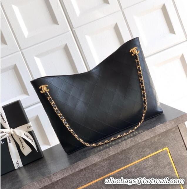 Top Quality Chanel Calfskin Leather Shopping Bag CH020404 Black 2026