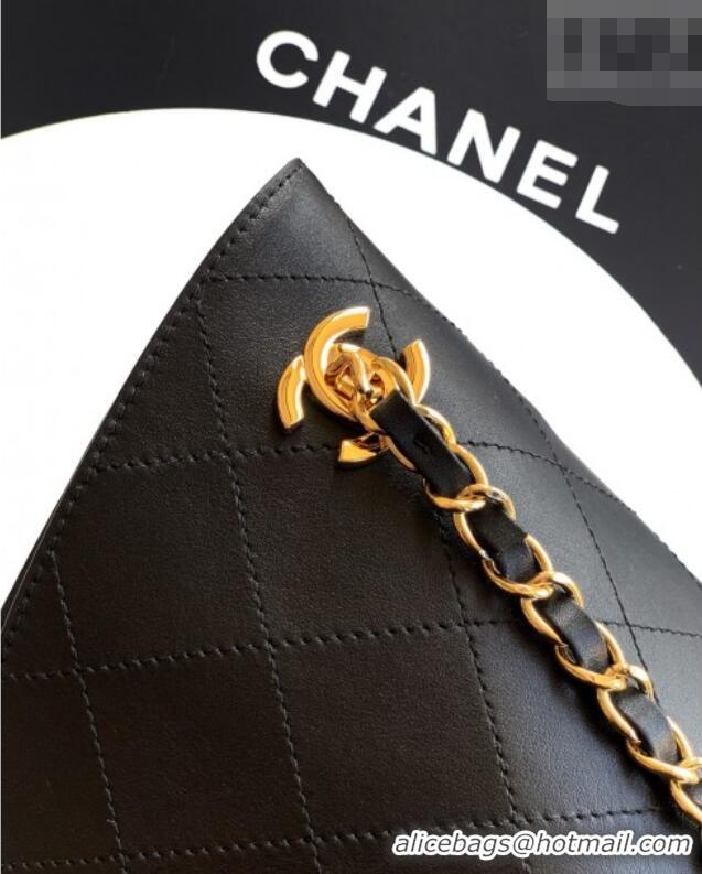 Top Quality Chanel Calfskin Leather Shopping Bag CH020404 Black 2026