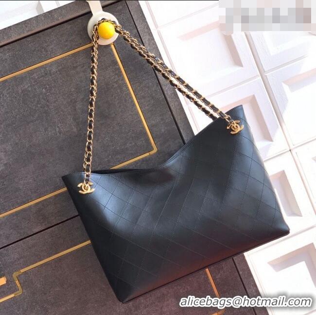Top Quality Chanel Calfskin Leather Shopping Bag CH020404 Black 2026