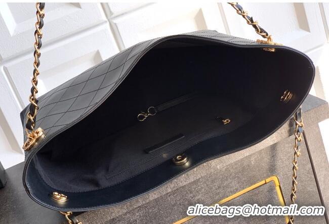 Top Quality Chanel Calfskin Leather Shopping Bag CH020404 Black 2026