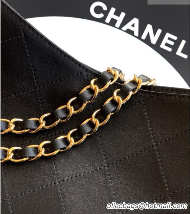 Top Quality Chanel Calfskin Leather Shopping Bag CH020404 Black 2026