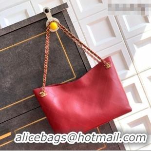 Trendy Design Chanel Calfskin Leather Shopping Bag CH020404 Red 2026