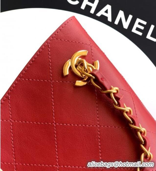Trendy Design Chanel Calfskin Leather Shopping Bag CH020404 Red 2026