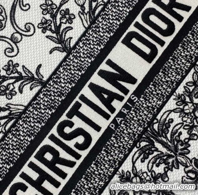 Best Price Dior Medium Book Tote Bag in White and Black Dioresque Butterfly Cornely Embroidery 0126071 2026