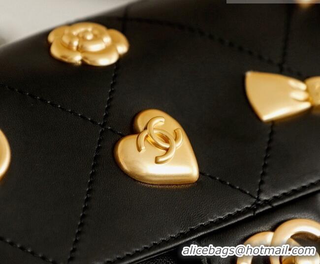 Most Popular Chanel Calfskin Leather Flap Bag with Gold-Tone Charm CH020405 Black 2026
