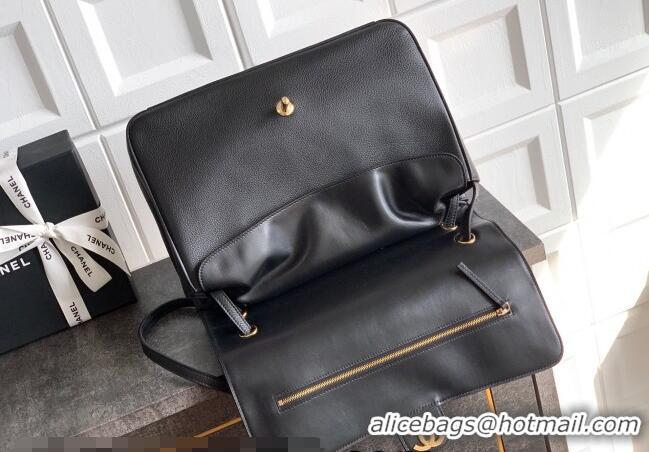 Promotional Chanel Grained Calfskin Leather Flap Bag CH020405 Black 2026