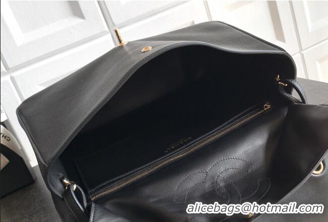Promotional Chanel Grained Calfskin Leather Flap Bag CH020405 Black 2026